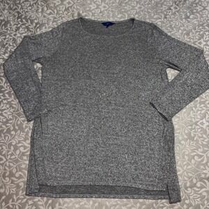 Apt 9 Crewneck Sweater High Low Gray Women's Large (D22-HP)